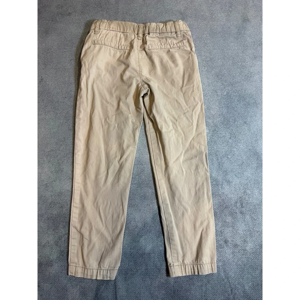 OshKosh Bgosh Boys Khaki Chino Pants Tan Flat Front School Uniform Size 6 6x